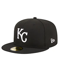 New Era Men's Black Kansas City Royals Logo 59FIFTY Fitted Hat