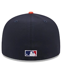 New Era Men's Navy/Orange Houston Astros On Deck 59FIFTY Fitted Hat