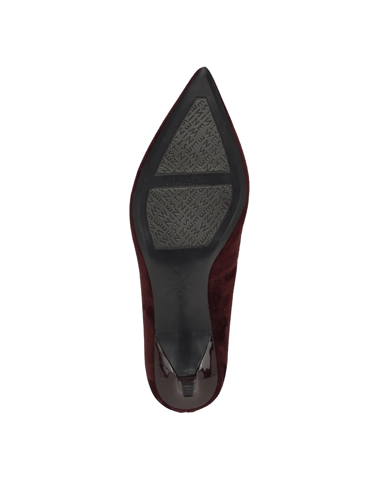 Nine West Women's Kuna 9X9 Kitten Heel Pointy Toe Dress Pumps