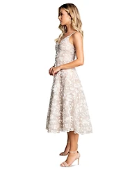 Dress the Population Women's Elisa Floral-Embroidered Midi