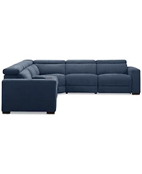 Nevio 6-Pc. Fabric Power Headrest Sectional with Console and 3 Motion Chairs