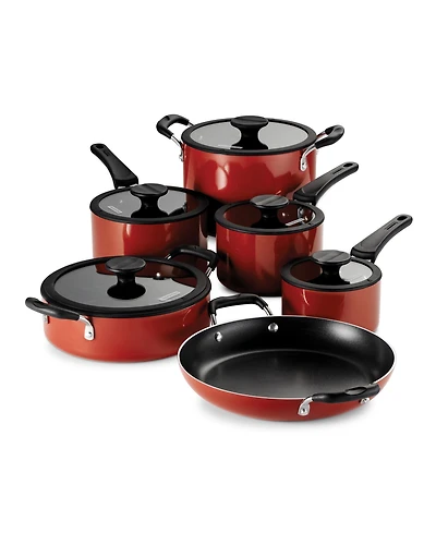 Tramontina Porcelain Enamel Heavy Gauge Aluminum Non Stick 11 Piece Cookware Set