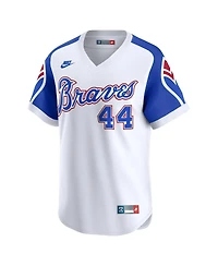 Nike Men's Hank Aaron White Atlanta Braves Throwback Cooperstown Limited Jersey