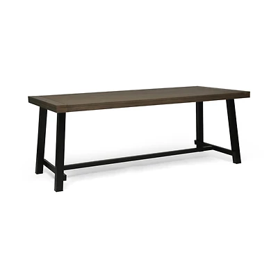 Simplie Fun Modern Industrial Acacia Wood Outdoor Dining Table Weather-Resistant