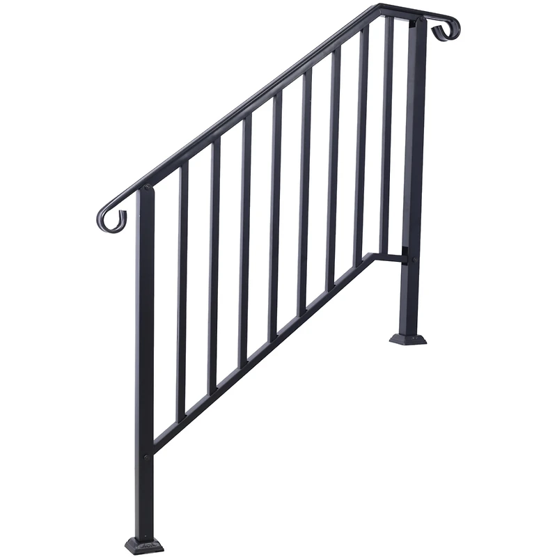 3-Step Handrail Durable Steel with Powder Coating and Easy Installation