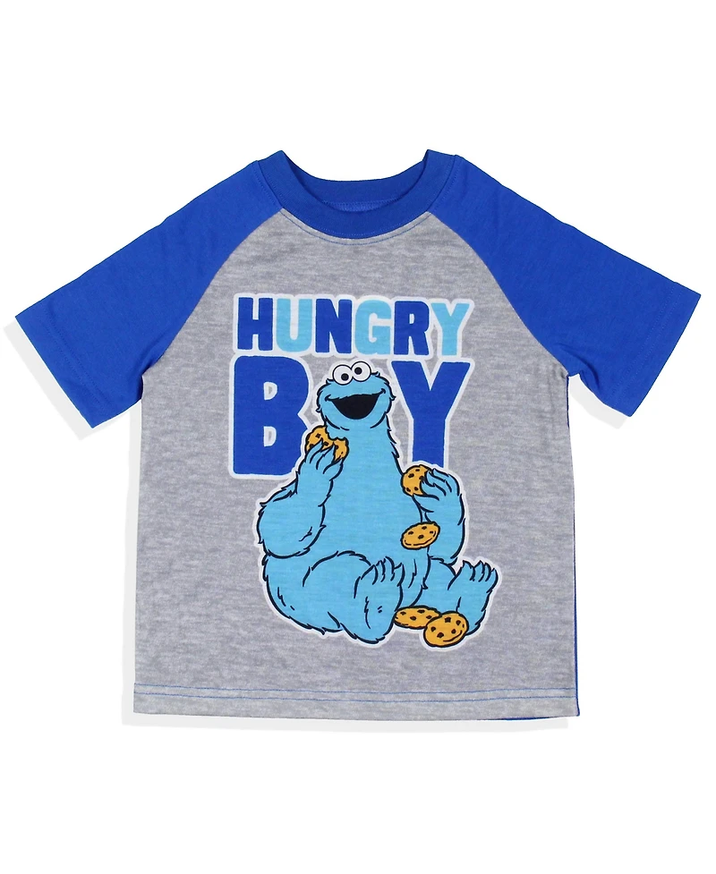 Sesame Street Toddler Boys Cookie Monster Hungry Sleep Pajama Set Short