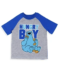 Sesame Street Toddler Boys Cookie Monster Hungry Sleep Pajama Set Short