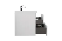 Streamdale Floating Vanity with Premium Resin Sink (36" Glossy White)