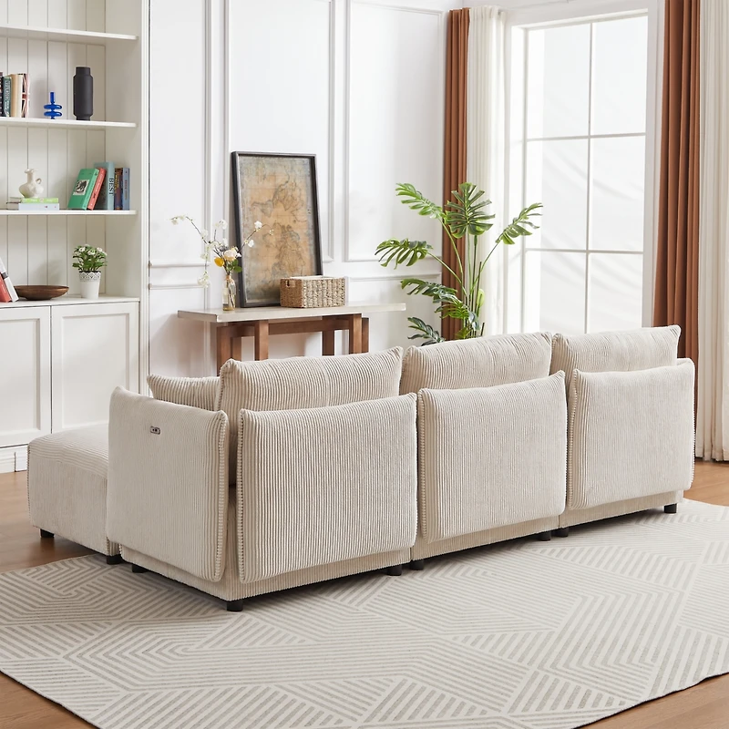 Streamdale Furniture Versatile Comfort Modern & Customizable Modular Corduroy Sofa