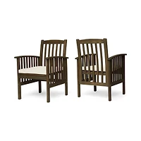 Acacia Wood Patio Chairs Modern Elegance, Durable Comfort