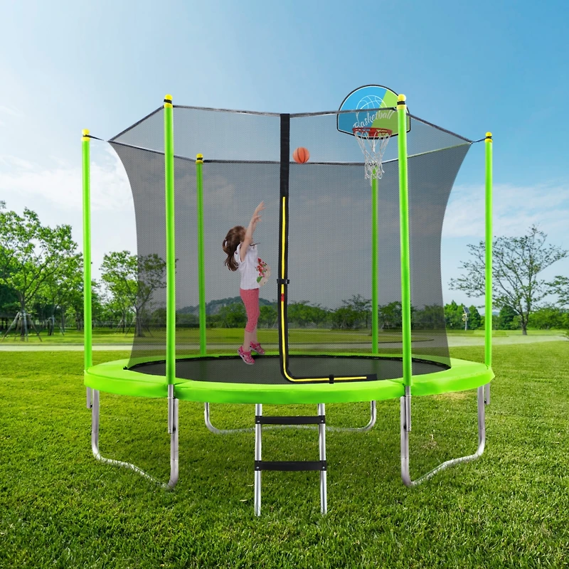 Streamdale 10ft Outdoor Trampoline with Safety Enclosure