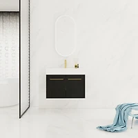 Modern Bathroom Vanity Unique Resin Sink, Soft Close Hinges, Durable Plywood
