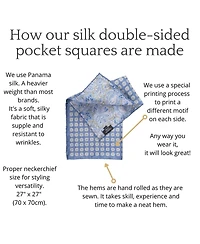 Elizabetta Men's Pascal - Double Sided Silk Pocket Square for Men