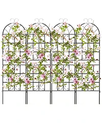 Slickblue 4 Pack 71 x 20 Inch Metal Garden Trellis for Climbing Plants
