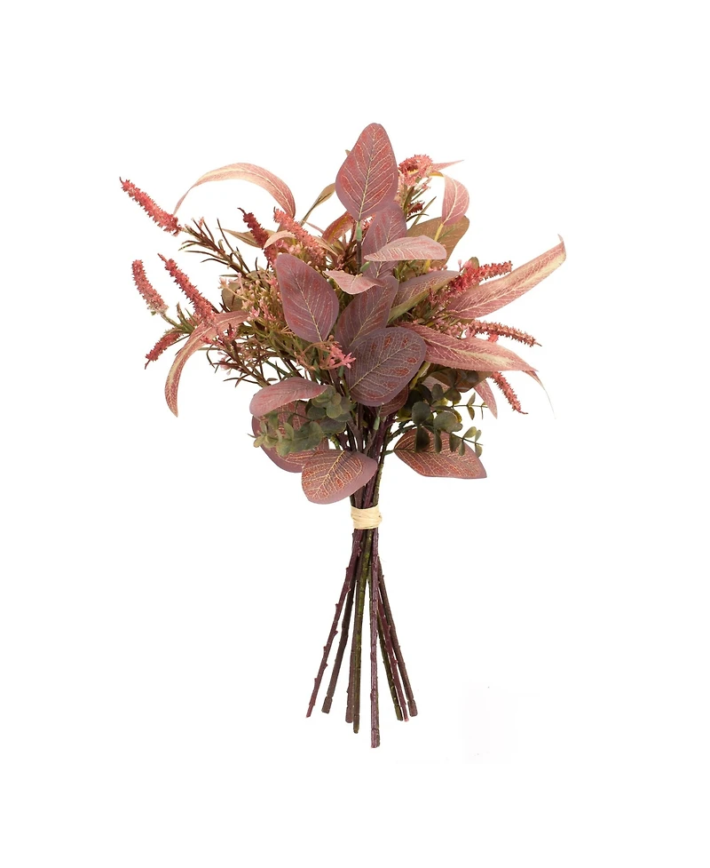 Slickblue Fall Burgandy Foliage And Thistle Bundle Bouquet (Set of 6)