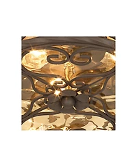 John Timberland Casa Seville Rustic Farmhouse Flush Mount Outdoor Ceiling Light Fixture Dark Walnut 4 1/2" Champagne Water Glass for Post Exterio