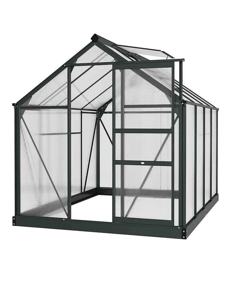 Outsunny 6' x 8' x 6.5' Large Polycarbonate Walk-in house,