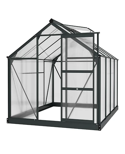 Outsunny 6' x 8' x 6.5' Large Polycarbonate Walk-in house,