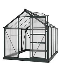 Outsunny 6' x 8' x 6.5' Large Polycarbonate Walk-in house,
