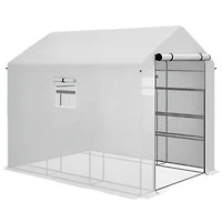 Outsunny 8' x 6' x 7' Portable Walk-in house with Shelf,