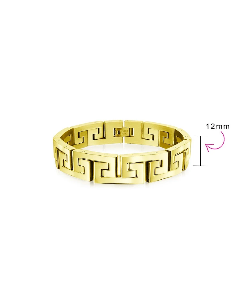 Bling Jewelry Stylish Geometric Infinity Key Link Bracelet Black Ip Stainless Steel 12MM Width