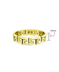 Bling Jewelry Stylish Geometric Infinity Key Link Bracelet Black Ip Stainless Steel 12MM Width