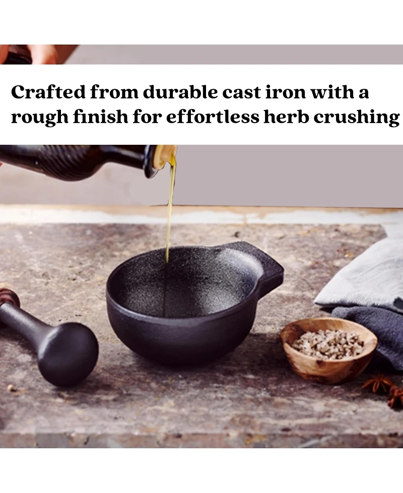 Alva Nori Enameled Cast Iron Mortar & Pestle Set - 2C Capacity