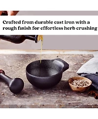 Alva Nori Enameled Cast Iron Mortar & Pestle Set - 2C Capacity