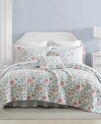 Laura Ashley Emilie Reversible 4 Piece Quilt Set, King