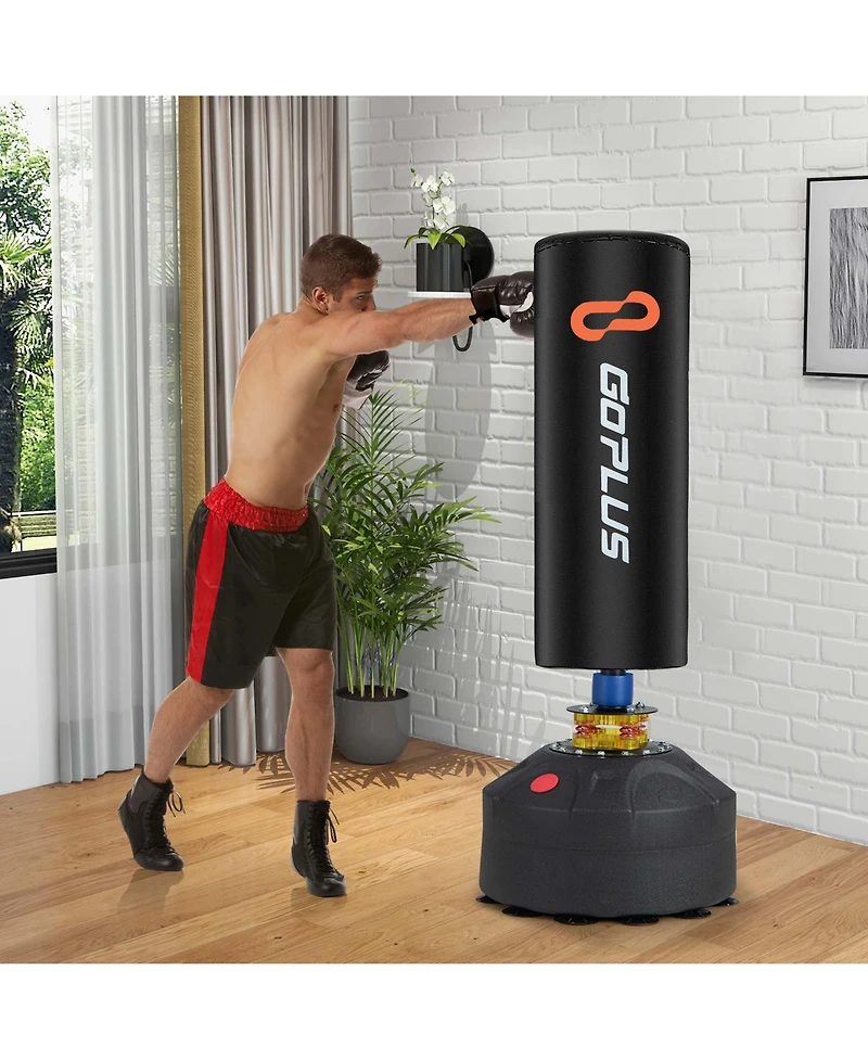 Costway Freestanding Punching Bag with Stand Suction Cup Base 5-layer Construction Adults