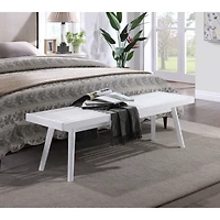 Streamdale Furniture Larwich White Solid Wood Slatted Bench