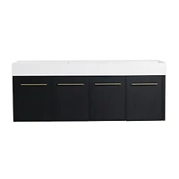 60 Inch Wall-mounted Bathroom Vanity (Only the Cabinet Body, No Top Sink
