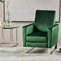 Streamdale Modern Glam Velvet Recliner Chair with Push-Back Function