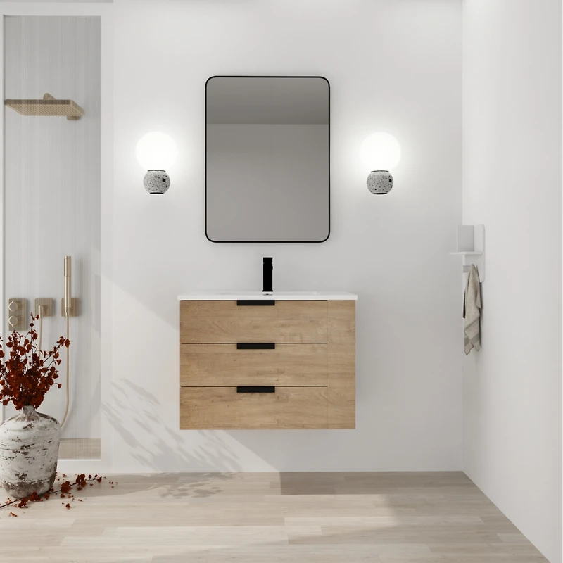 Streamdale Space-Saving Bathroom Vanity with Self-Closing Drawers