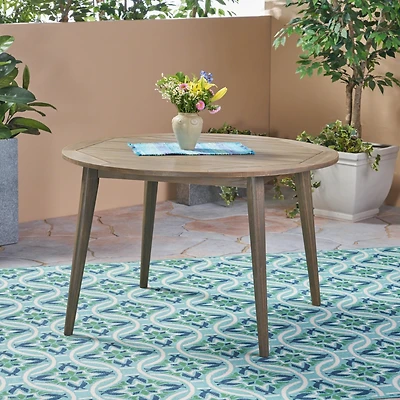 Sleek Acacia Wood Dining Table for Outdoor Spaces