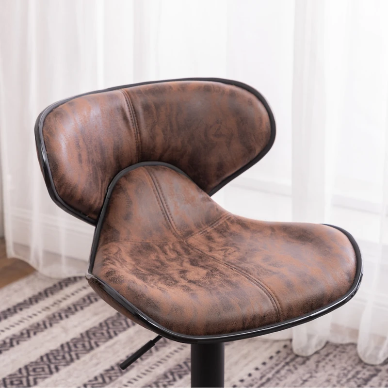 Streamdale Furniture Masaccio Leatherette Airlift Adjustable Swivel Barstools, Set of 2