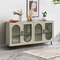 Vintage Multipurpose Storage Sideboard with Glass Door Cabinet