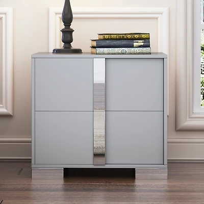 Streamdale Grey Nightstand Compact, Stylish Storage
