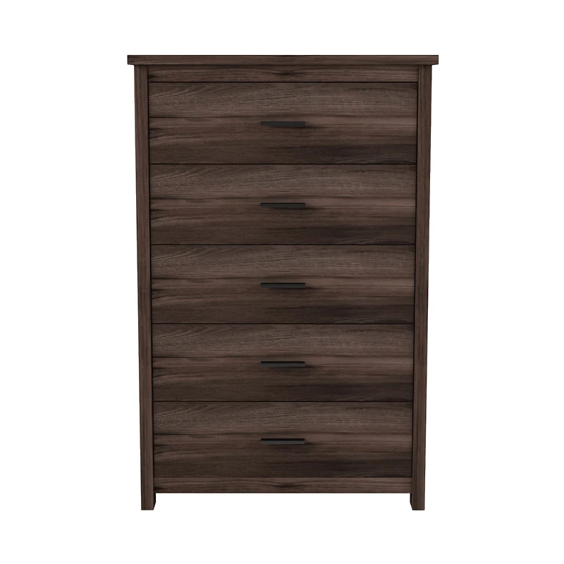 Streamdale Retro American Country Wooden Dresser with 5 Drawers for Storage