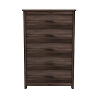 Streamdale Retro American Country Wooden Dresser with 5 Drawers for Storage