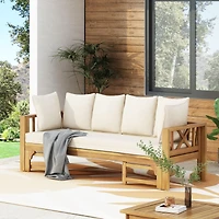 Escape Outdoors with Our Versatile Acacia Wood Daybed