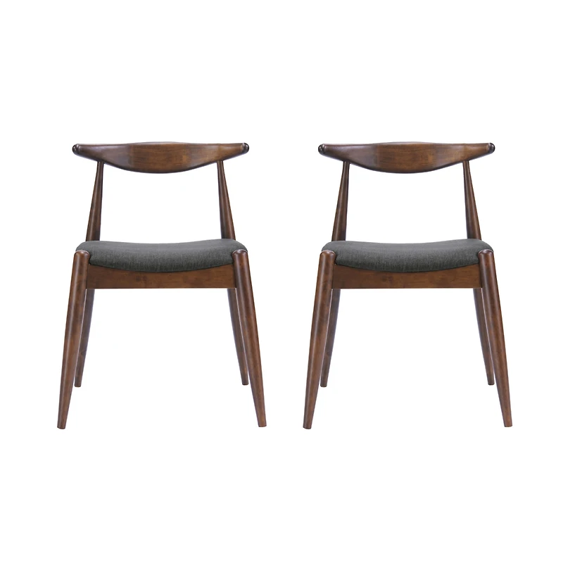 Streamdale Mid-Century Modern Upholstered Rubberwood Chair Set