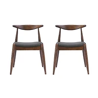 Streamdale Mid-Century Modern Upholstered Rubberwood Chair Set