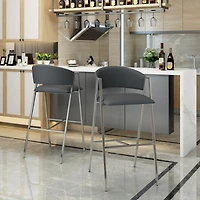Simplie Fun Modern 28" Mid-Century Bar Stool with Chrome A-Frame