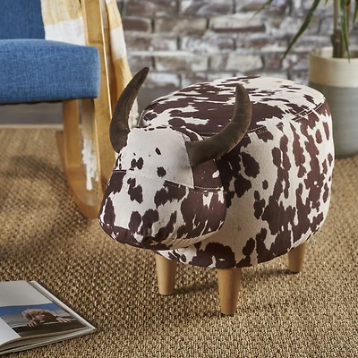 Streamdale Adorable Cow-Shaped Velvet Ottoman for Kids