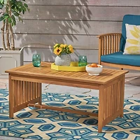 Streamdale Acacia Wood Coffee Table with Brown Patina Finish