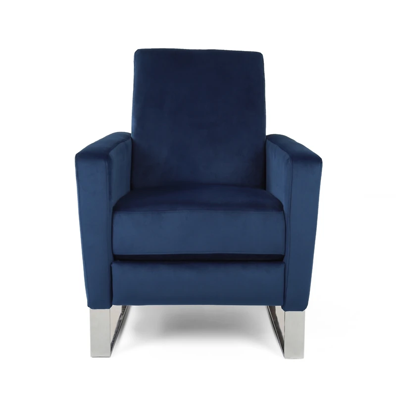 Streamdale Modern Glam Velvet Recliner Chair with Push-Back Function