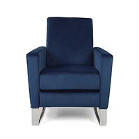 Streamdale Modern Glam Velvet Recliner Chair with Push-Back Function