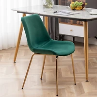 Simplie Fun Modern Velvet Dining Chair, Set of 2, Green