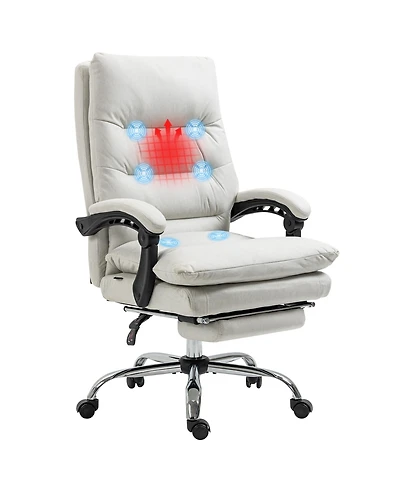 Vinsetto Microfibre Massage Office Chair with Heat, Reclining,
